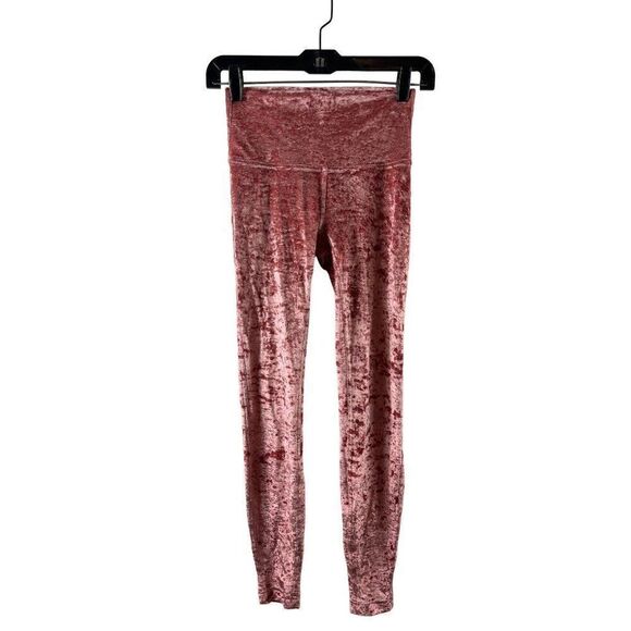 Lululemon Wunder Lounge High-Rise Tight 28" Crushed Velvet Soft Cranberry Size 4 - Picture 2 of 11